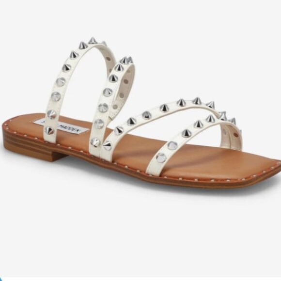 Steve Madden Selina Strappy Slide Sandal white silver 8 - Picture 5 of 10